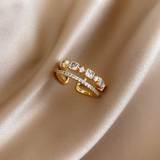 14k Gold 2-Piece Zircon ring